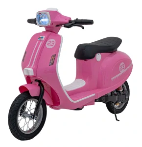 JOKO Elektrická Motorka Skúter Retro 23, Nafukovacie kolesá, kožené sedadlo, nosnosť 60kg, ružová