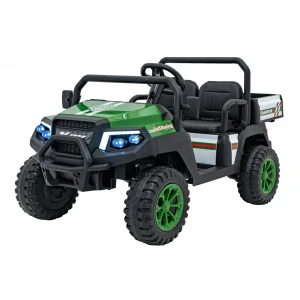 JOKO Elektrické autíčko Buggy Champion Pick-Up 2x200W 24V, Dvojmiestne kožené sedadlo, Nosnosť 60kg, Odpružené Penové kolesá, FM rádio, zelené