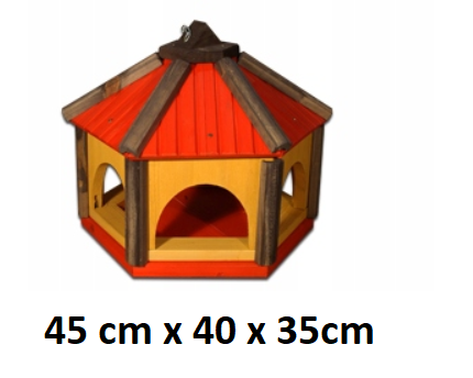 MKSTOR Drevené kŕmitko pre vtáky 45x40x35cm, červená