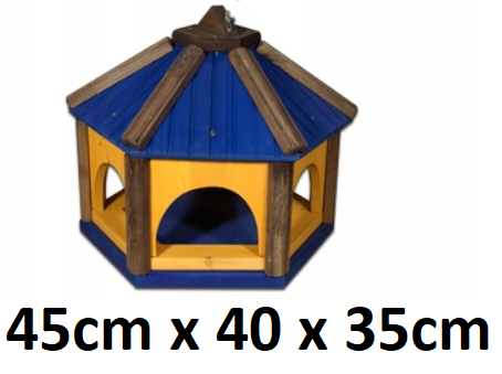 MKSTOR Drevené kŕmitko pre vtáky 45x40x35cm, modrá
