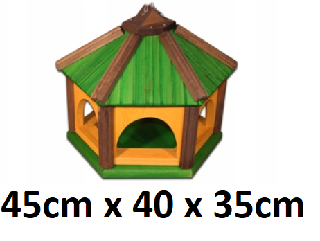 MKSTOR Drevené kŕmitko pre vtáky 45x40x35cm, zelená