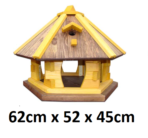 MKSTOR Drevené kŕmitko pre vtáky 62cmx52x45cm, vtáčia búdka, zelená