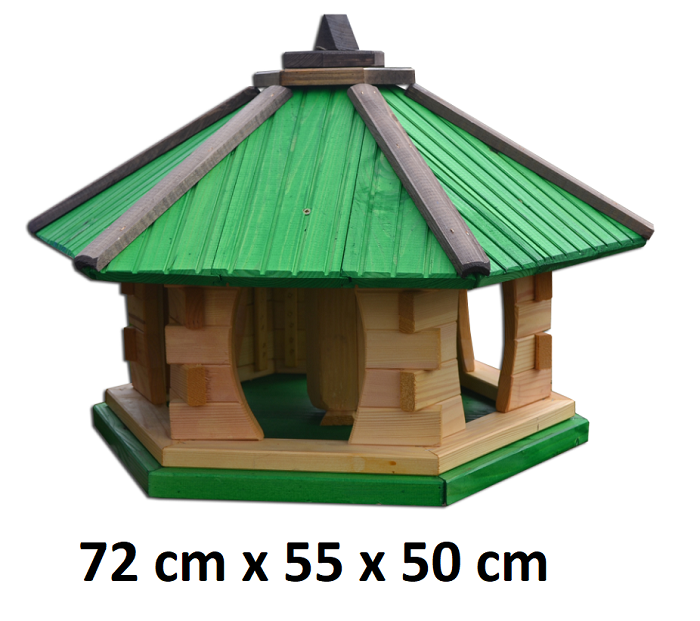 MKSTOR Drevené kŕmitko pre vtáky 72cmx55x50cm, vtáčia búdka so zásobníkom jedla