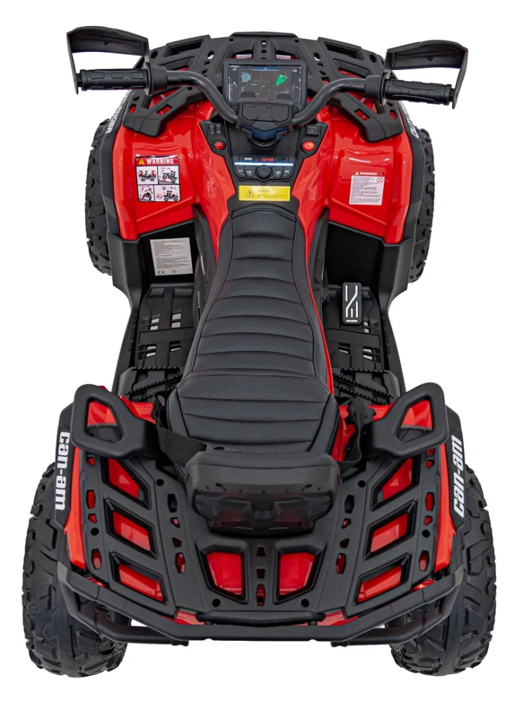 JOKO Elektrická Štvorkolka Can Am Outlander ATV 4x45W, penové kolesá, kožené sedadlo, nosnosť 50kg, Diaľkové ovládanie, červená