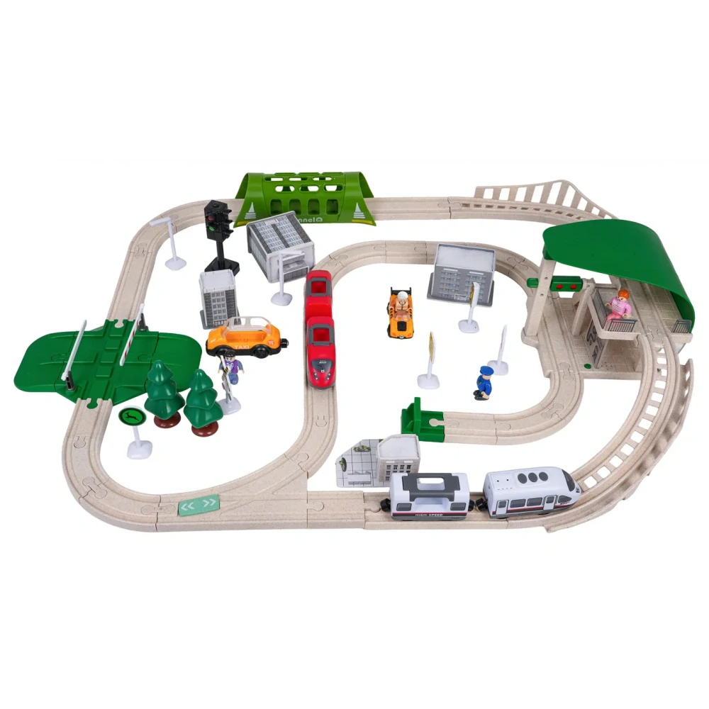 JOKO Interaktívna Vlaková súprava so svetlom a zvukom + Tunel a Semafór na batérie 80ks