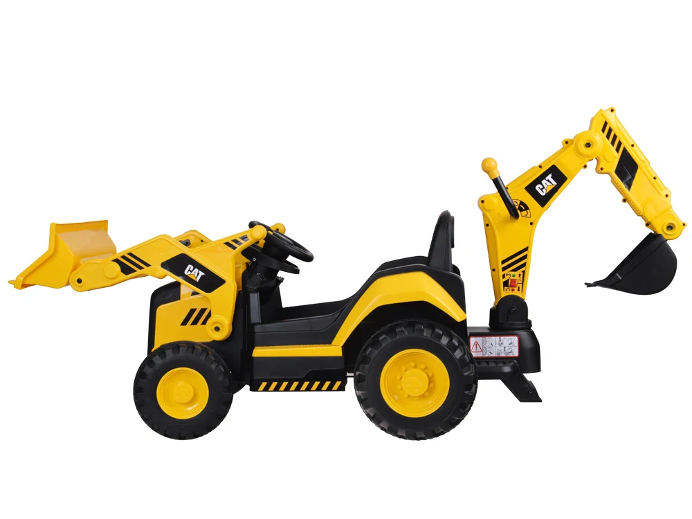 JOKO Elektrický traktor Bager-nakladač CAT, diaľkové ovládanie, otočné sedadlo, žltý