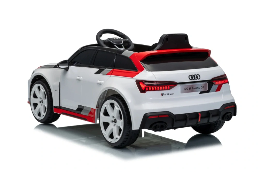 JOKO Elektrické autíčko Audi RS6 Avant GT, penové kolesá, kožené sedadlo, biele