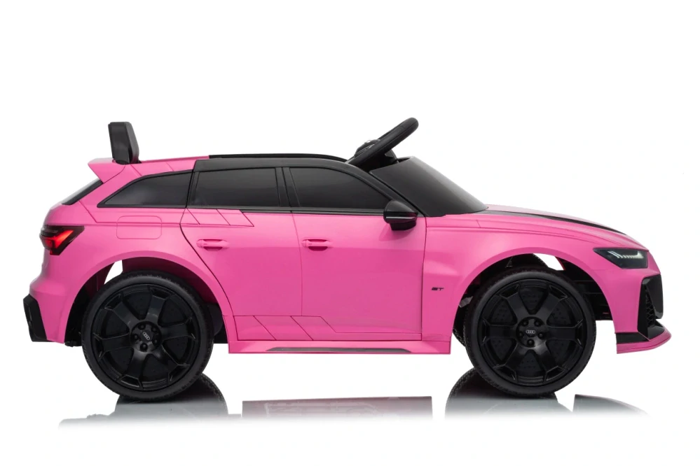 JOKO Elektrické autíčko Audi RS6 Avant GT 4x4, penové kolesá, kožené sedadlo, ružové
