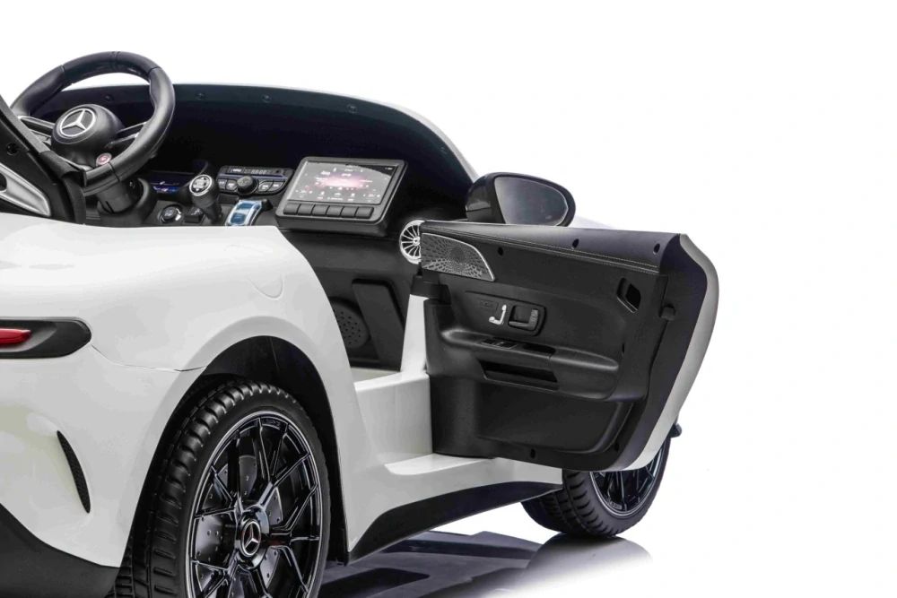 JOKO Mercedes Benz GT63 AMG 4x200W, Dvojmiestne Kožené sedadlo, nosnosť 90kg, penové kolesá, biele