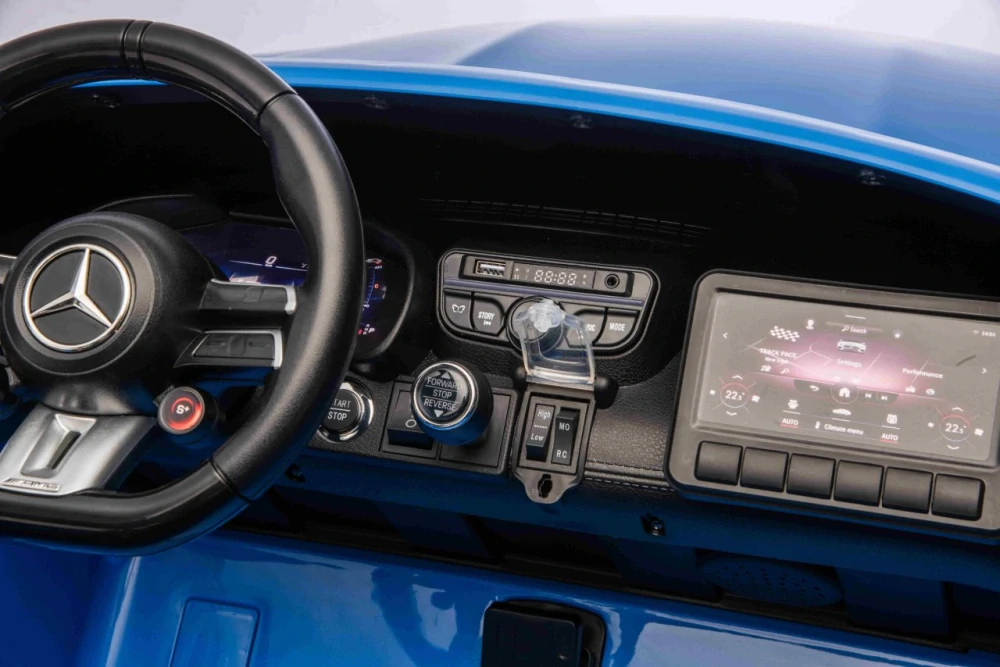 JOKO Mercedes Benz GT63 AMG 4x200W, Dvojmiestne Kožené sedadlo, nosnosť 90kg, penové kolesá, modré