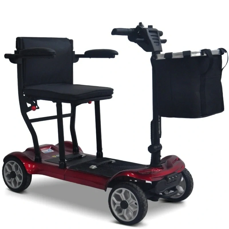 Ramiz Elektrická štvorkolesová kolobežka EasyGo pre Dôchodcov Seniorov 270W 24V Li-ion nosnosť 120kg, ELEKTRICKÝ SKÚTER, červená