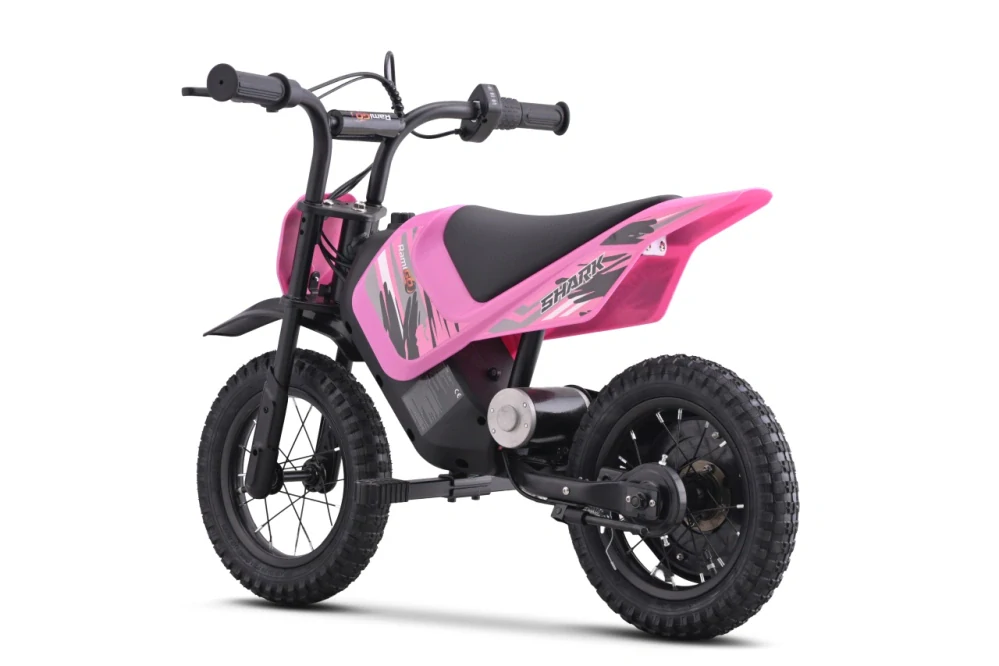 RAMIGO Elektrická Motorka SHARK 150W 24V Li-ion, rýchlosť 15 km/h, nafukovacie kolesá, nosnosť 40kg, ružová