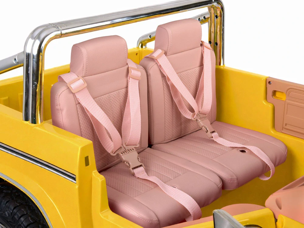 JOKO Elektrické autíčko Ford Bronco Pickup Classic 4X4 24V, Dvojmiestne kožené sedadlo, penové kolesá, FM rádio, nosnosť 60kg, žlté