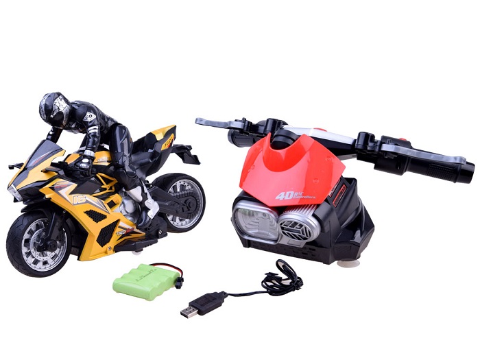 JOKO RC Motorka na diaľkové ovládanie + multifunkčný volant, žltá