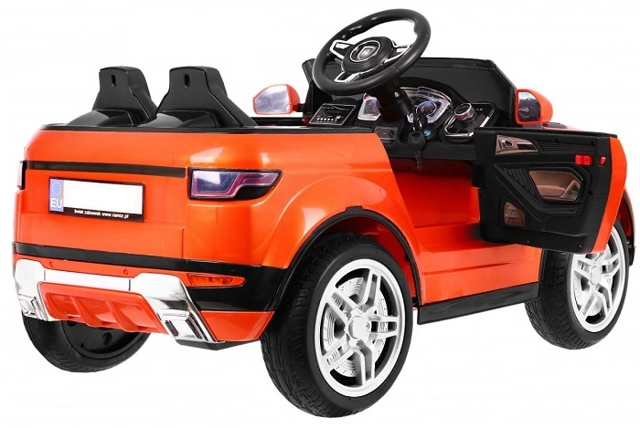 JOKO Elektrické autíčko Rapid Racer, penové kolesá, USB, odpružené, oranžové