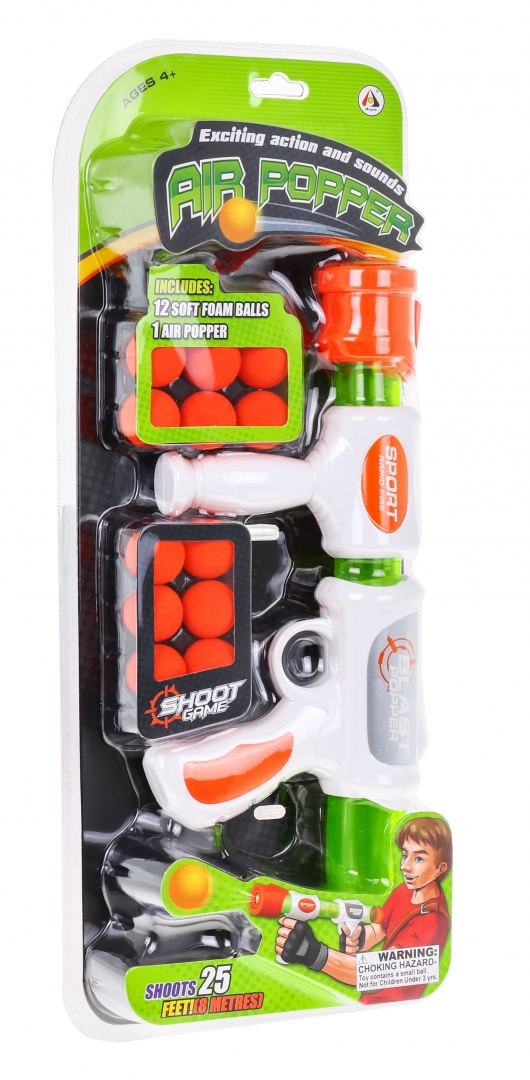 JOKO Detská Mega Pištoľ BB 35cm na penové loptičky, guličky + 12 loptičiek