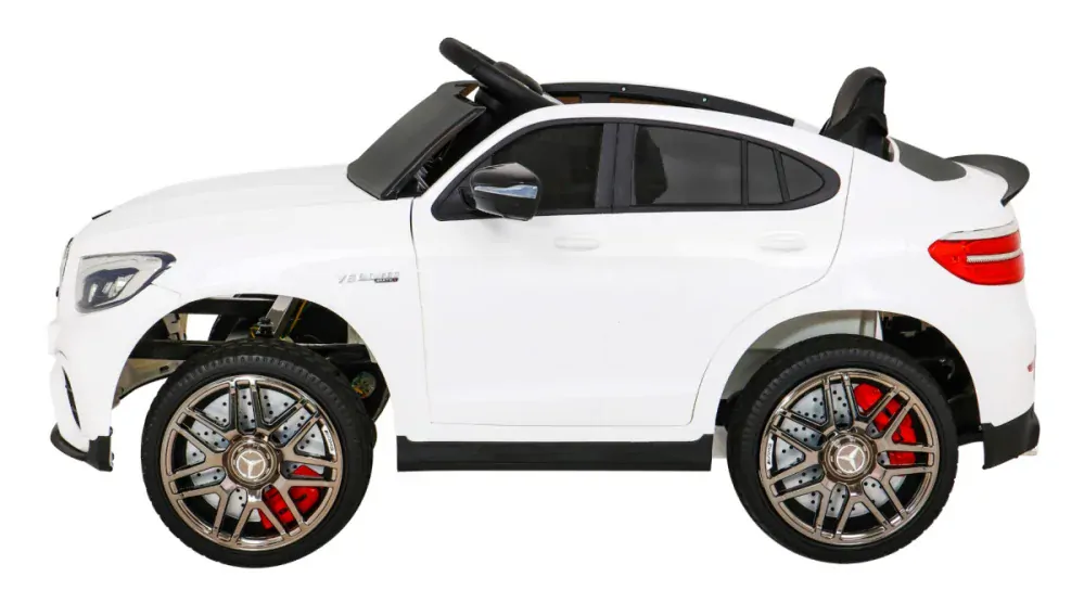 JOKO Elektrické autíčko Mercedes Benz GLC63S 4x4, penové kolesá, kožené sedadlo, biele