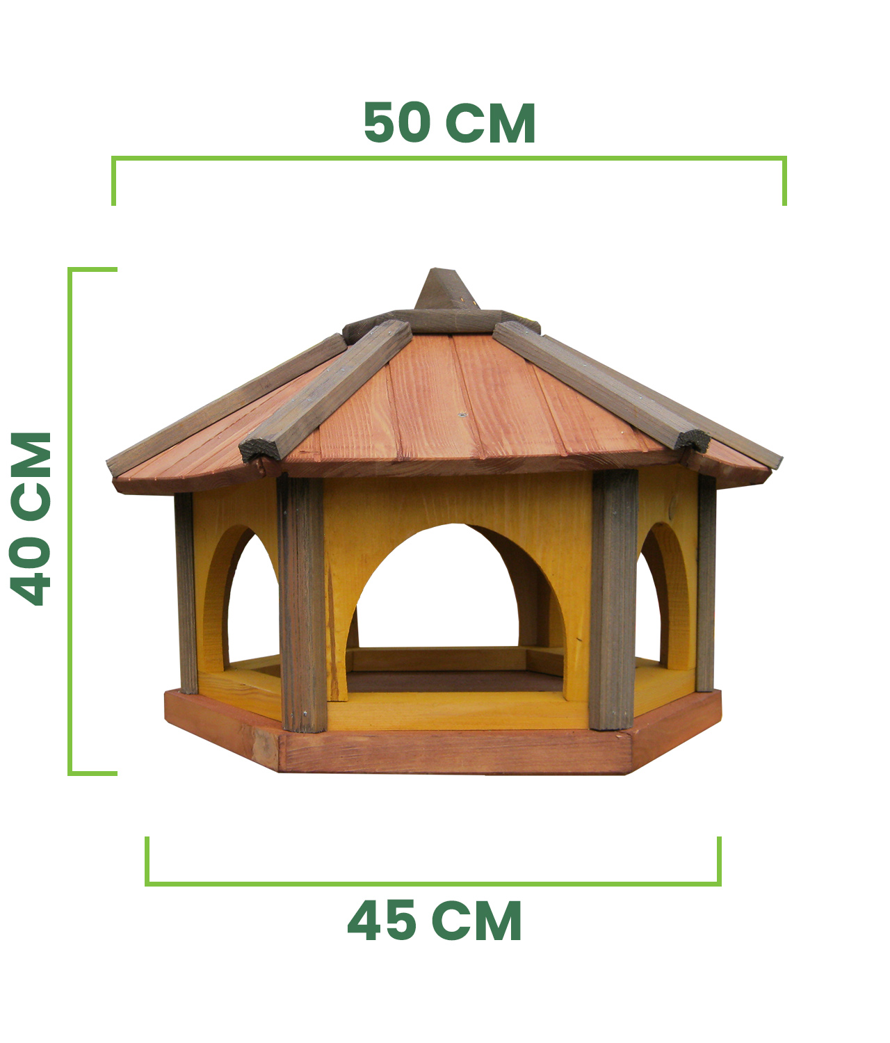 MKSTOR Drevené kŕmitko pre vtáky 50x45x40cm, vtáčia búdka, modrá