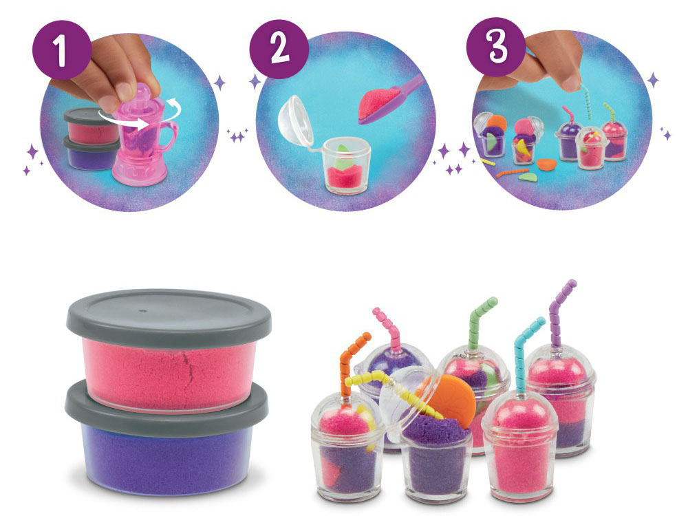 HASBRO SADA Koktejlový Bar Smoothie s vozíkom a Poníkom Pony Sunny Starscout My Little Pony + plastelína na výrobu koktejlov