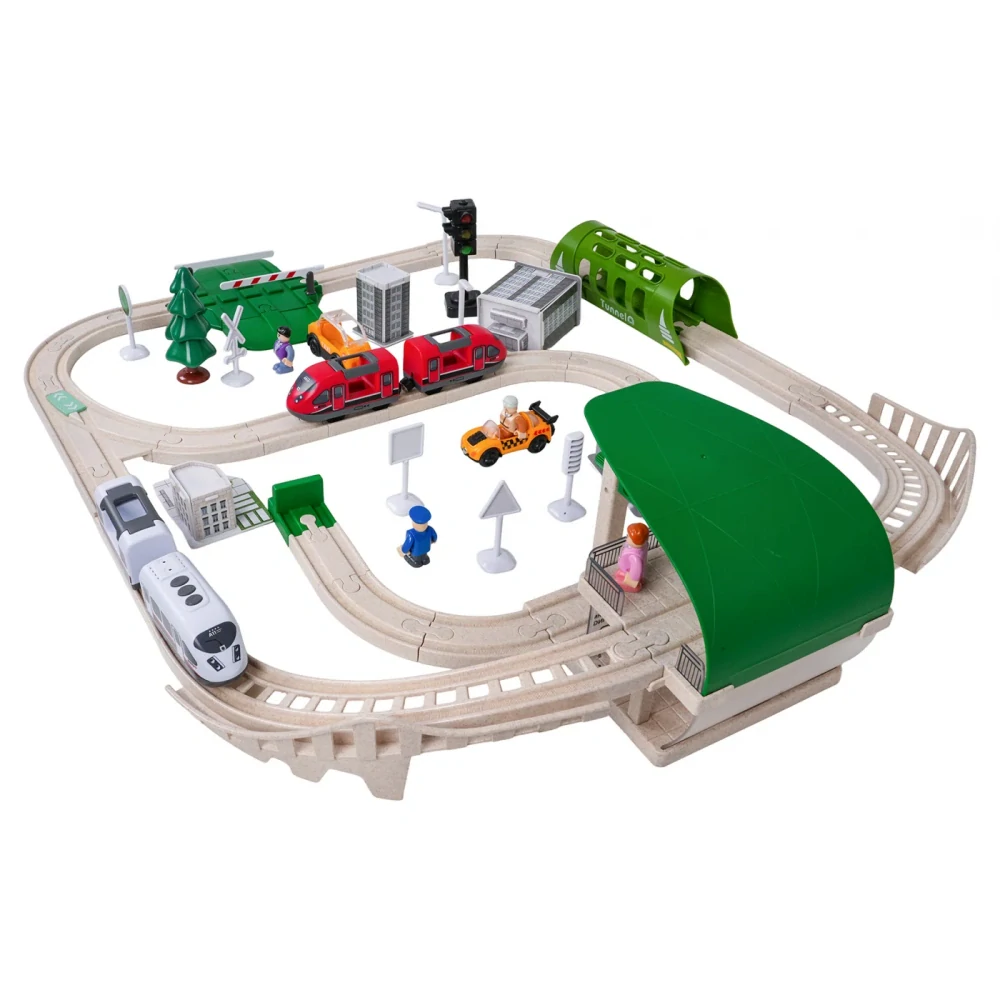 JOKO Interaktívna Vlaková súprava so svetlom a zvukom + Tunel a Semafór na batérie 80ks