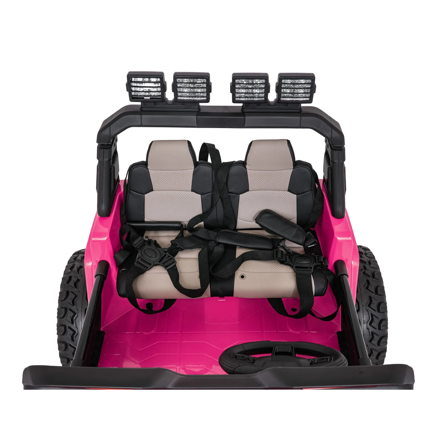 JOKO Elektrické autíčko Extreme Sport 4x4 280W,24V, zmena veľkosti autíčka od 114cm do 128cm, Dvojmiestne Kožené sedadlo, Penové kolesá, Nosnosť 60kg, ružové