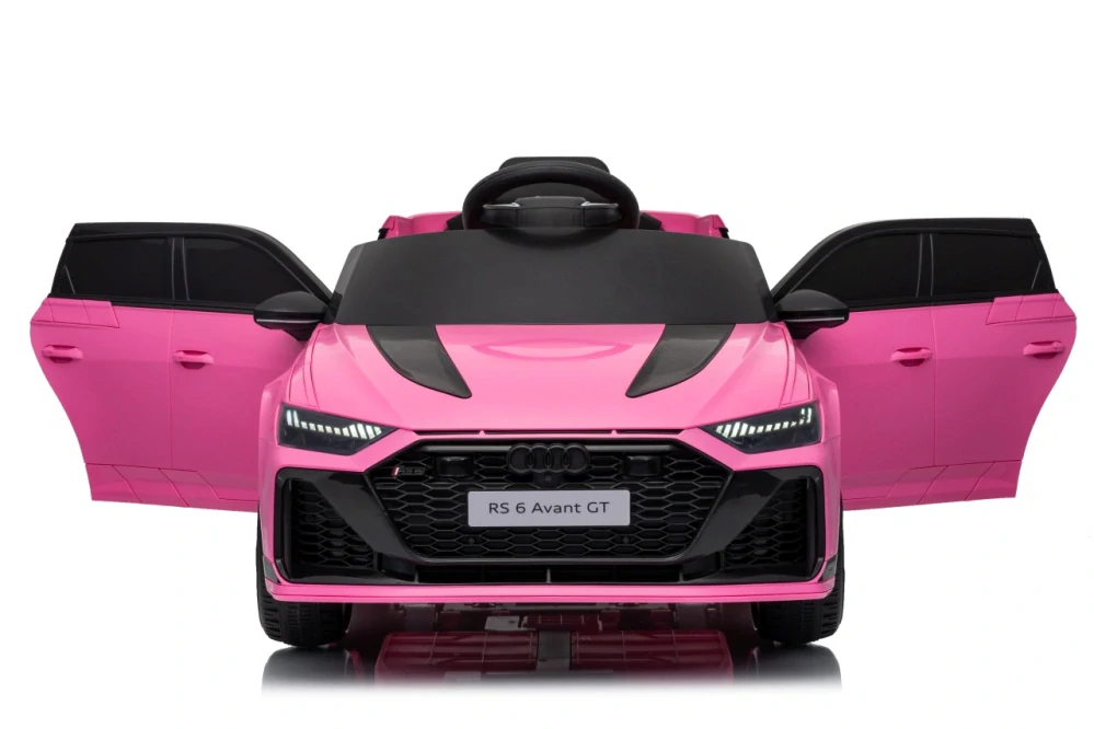 JOKO Elektrické autíčko Audi RS6 Avant GT 4x4, penové kolesá, kožené sedadlo, ružové