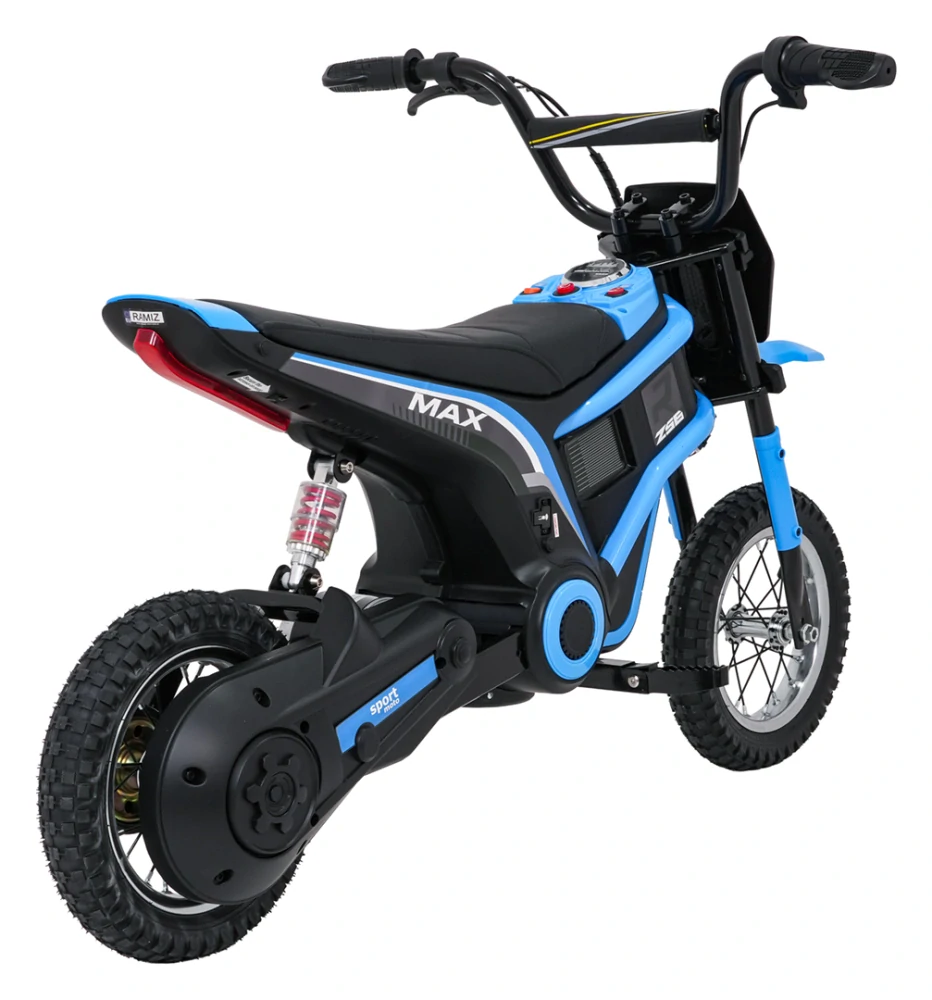 JOKO Elektrická Motorka RZ56 MAX 350W s Reťazovým Pohonom 24V, Nafukovacie kolesá, Kožené sedadlo, nosnosť 65kg, modrá