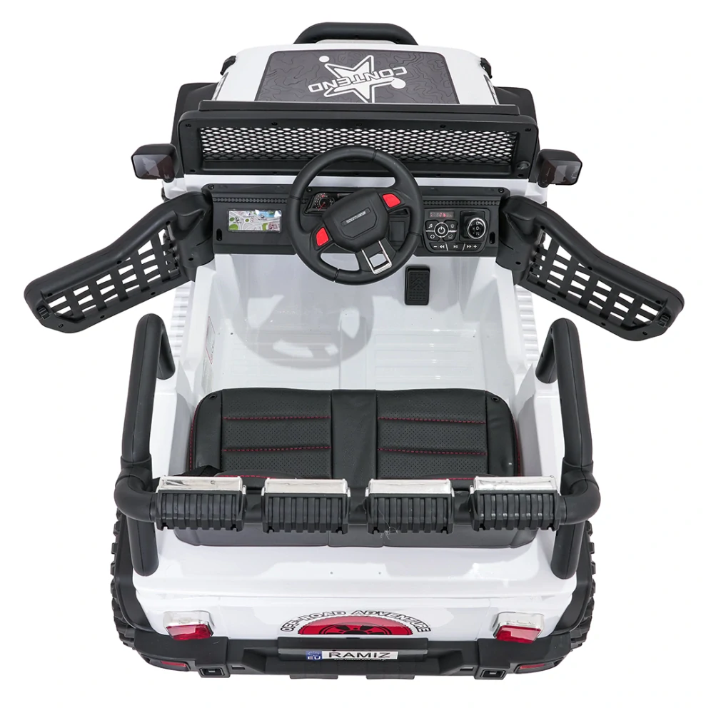 JOKO Elektrické autíčko Jeep BEAST 4x4, kožené sedadlo, penové kolesá, Funkcia Hojdania, Nosnosť 50kg, FM rádio, biele