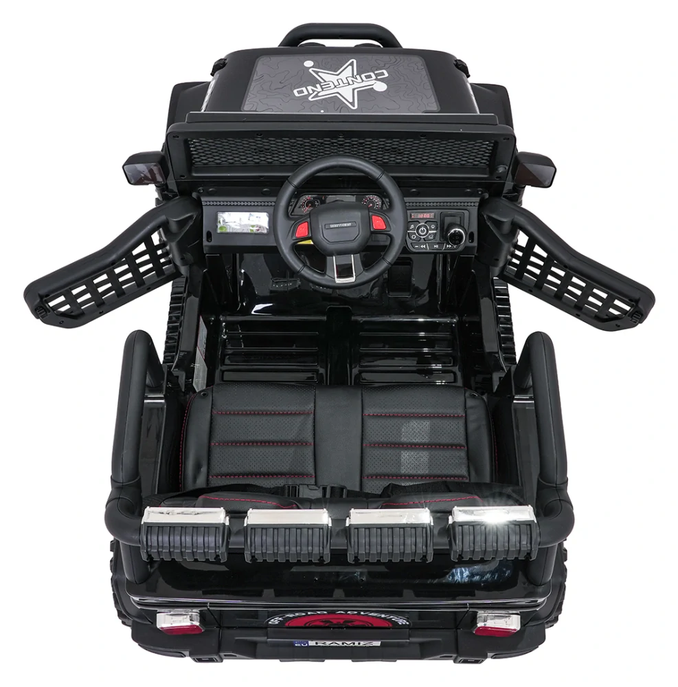 JOKO Elektrické autíčko Jeep BEAST 4x4, kožené sedadlo, penové kolesá, Funkcia Hojdania, Nosnosť 50kg, FM rádio, čierne