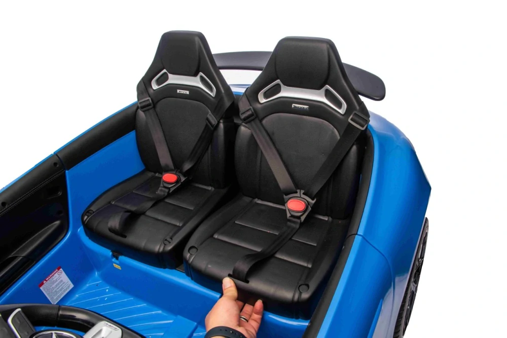 JOKO Mercedes Benz GT63 AMG 4x200W, Dvojmiestne Kožené sedadlo, nosnosť 90kg, penové kolesá, modré