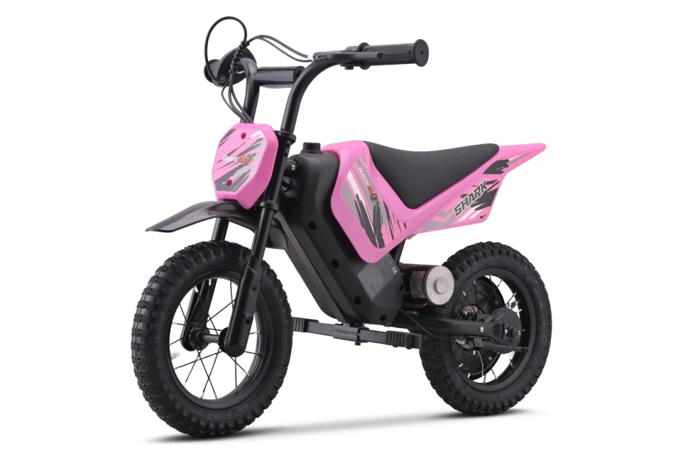RAMIGO Elektrická Motorka SHARK 150W 24V Li-ion, rýchlosť 15 km/h, nafukovacie kolesá, nosnosť 40kg, ružová