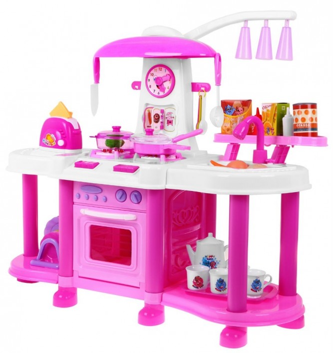 JOKO Veľká Detská kuchynka s rúrou, svetlom, zvukom, ružová