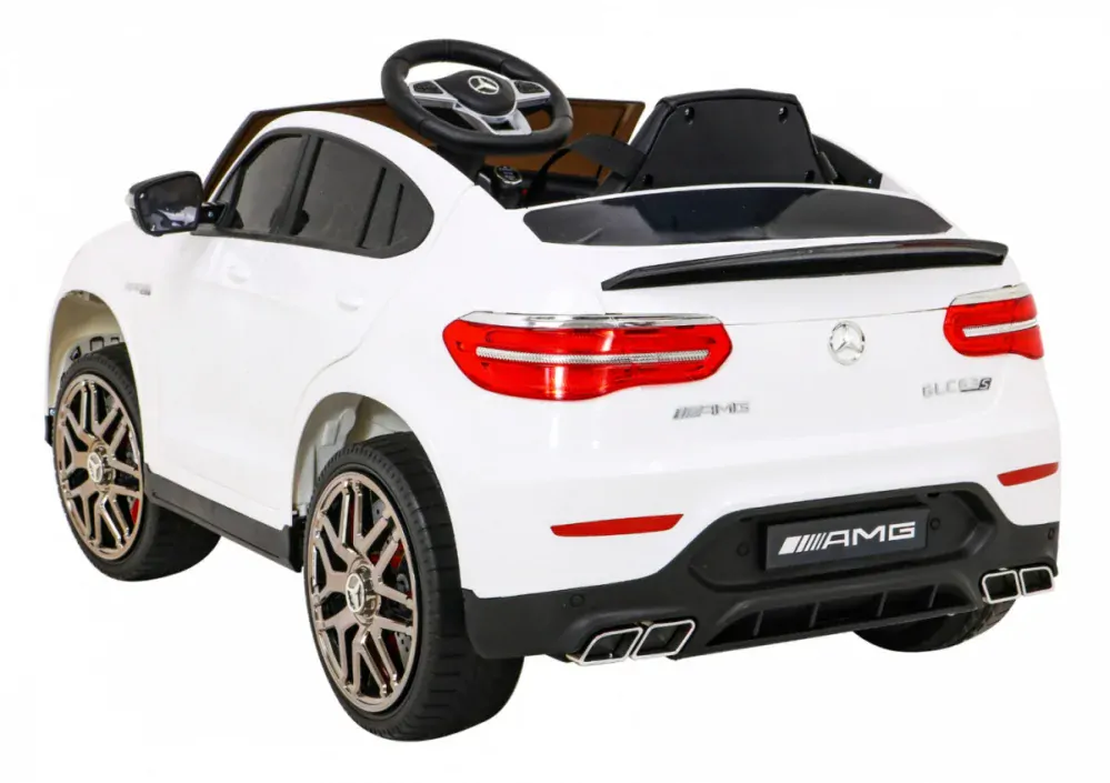 JOKO Elektrické autíčko Mercedes Benz GLC63S 4x4, penové kolesá, kožené sedadlo, biele