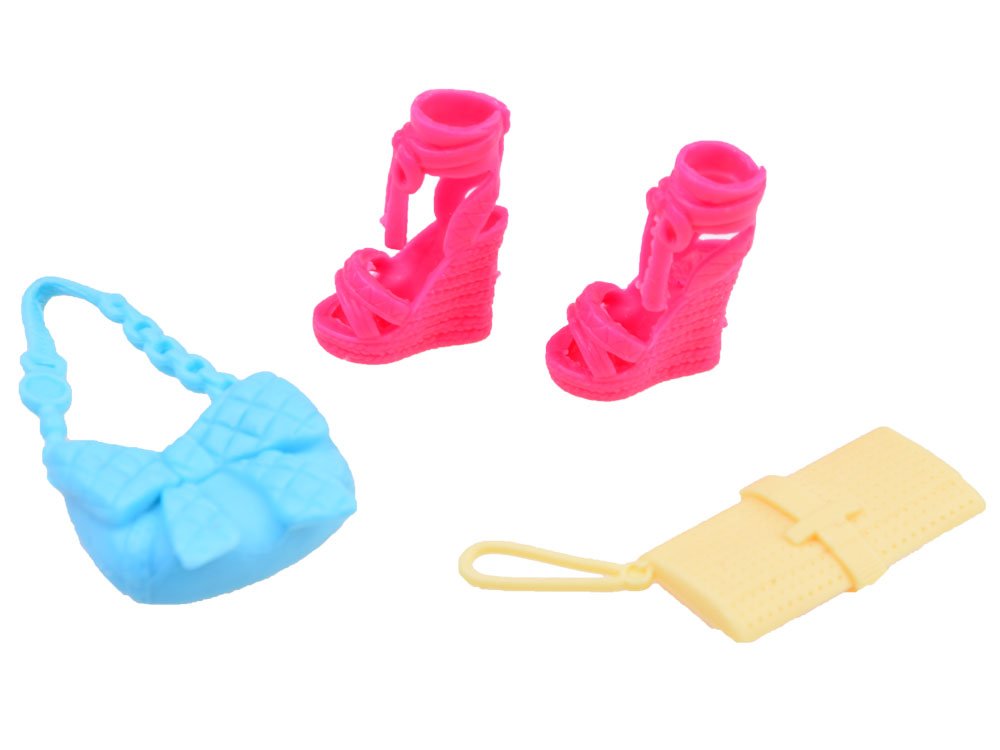 JOKO Sada Šaty pre bábiku s topánkami + kabelky