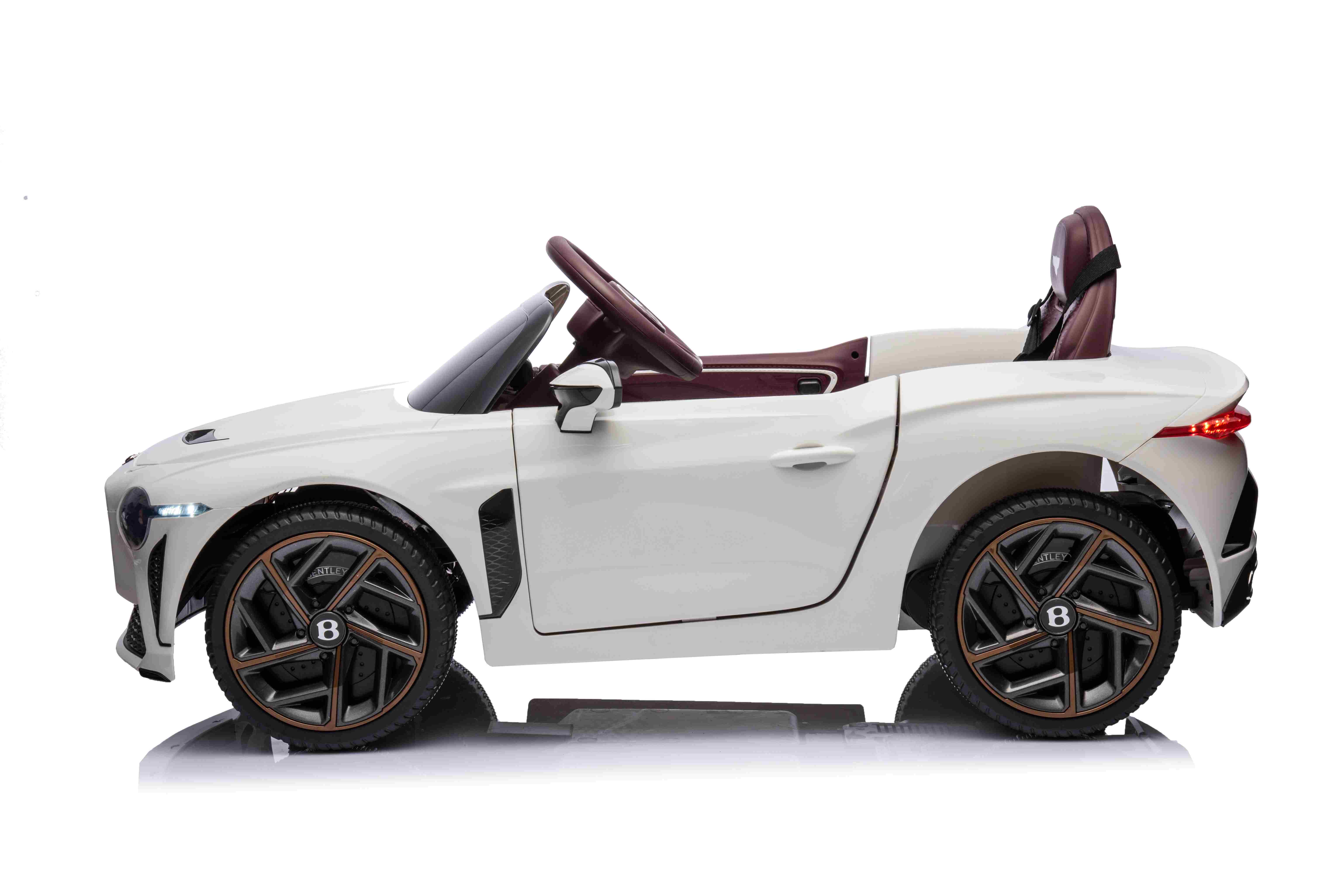 JOKO Elektrické autíčko Bentley Bacalar, penové kolesá, kožené sedadlo, biele