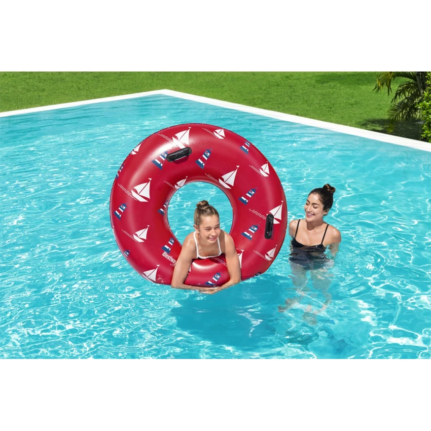 BESTWAY 36353 Veľké Nafukovacie koleso Loďky 119cm, dve rukoväte, červené
