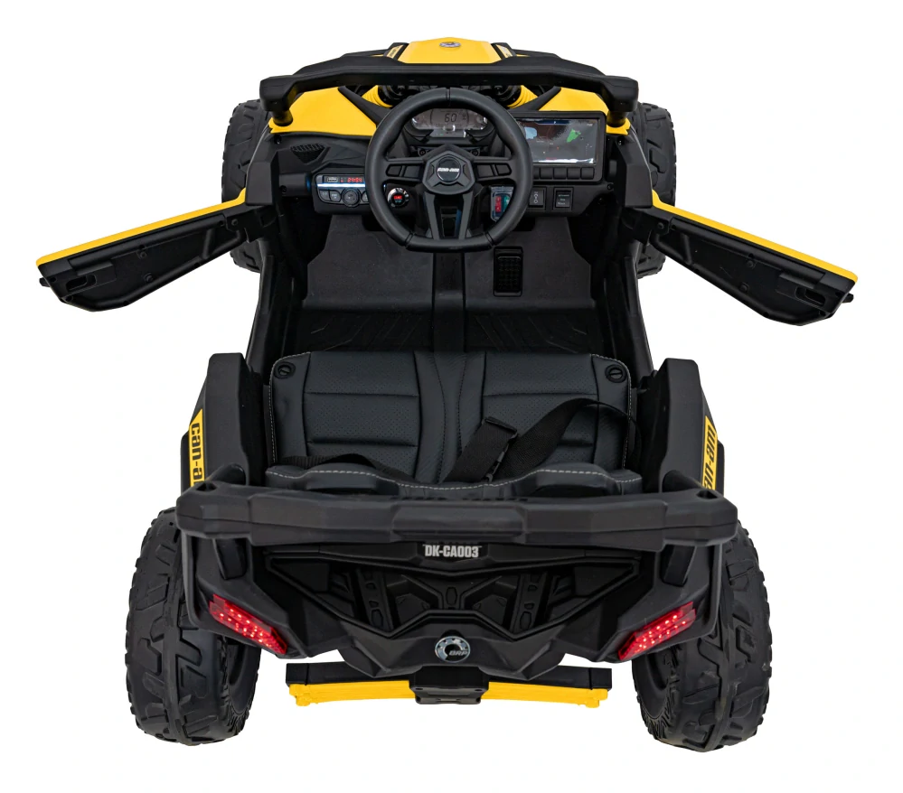 JOKO Elektrické autíčko BUGGY ATV CAN-AM Maverick, 4x200W 24V, Penové kolesá, kožené sedadlo, FM rádio, žlté