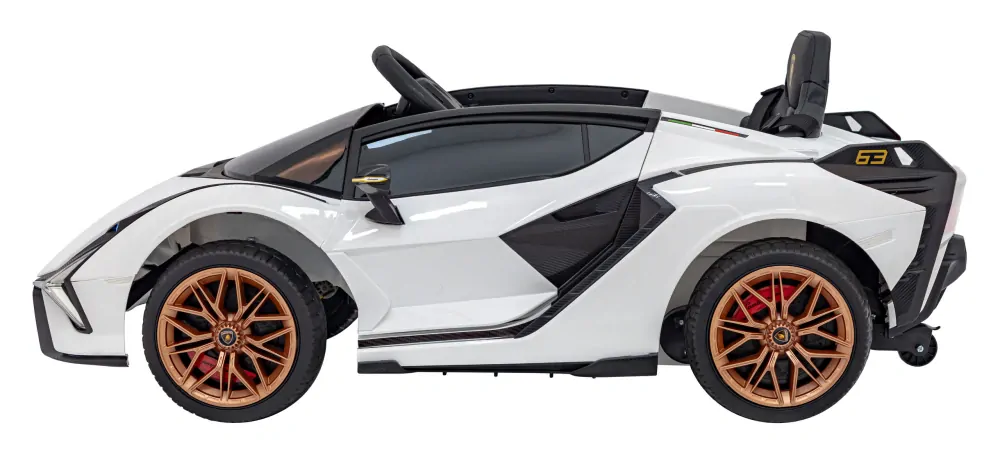 JOKO Elektrické Autíčko Lamborghini Sian 4x4, penové kolesá, kožené sedadlo, biele