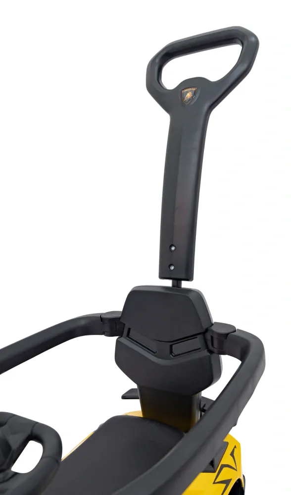 JOKO Detské Odrážadlo Lamborghini Aventador SV s Gumovými kolesami, Svetlom a Zvukom + Riadiaca Rúčka, žlté