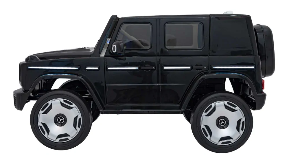 JOKO Elektrické Autíčko Mercedes Benz EQG 4x4, penové kolesá, kožené sedadlo, Prídavné LED svetlá, čierne