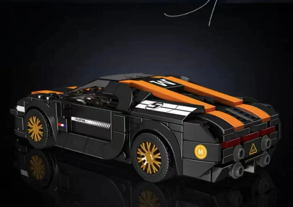 Mould King Technická Stavebnica Športové Auto 386ks + Vitrína, čierne