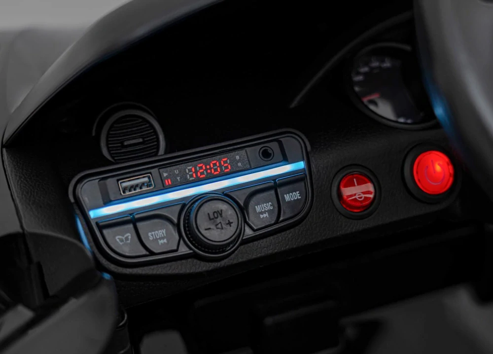 JOKO Elektrické autíčko Porsche 718, Kožené sedadlo, penové kolesá, FM rádio, čierne