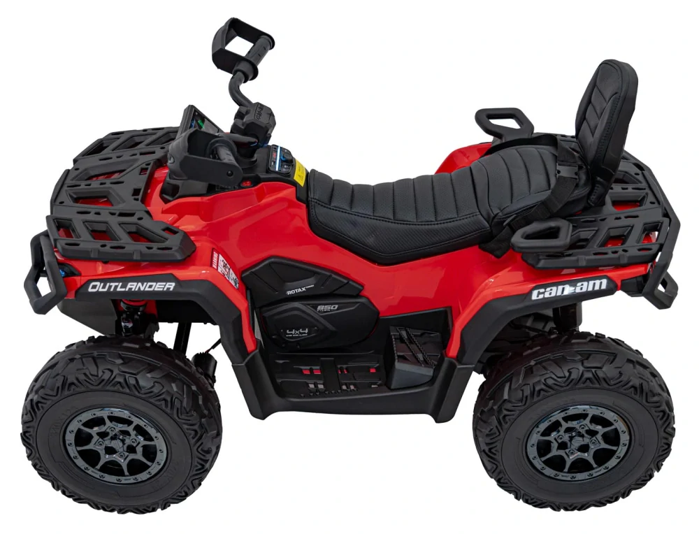 JOKO Elektrická Štvorkolka Can Am Outlander ATV 4x45W, penové kolesá, kožené sedadlo, nosnosť 50kg, Diaľkové ovládanie, červená