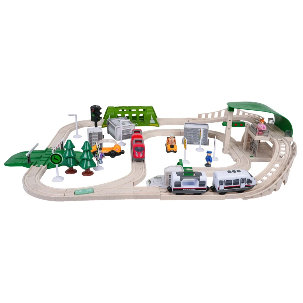 JOKO Interaktívna Vlaková súprava so svetlom a zvukom + Tunel a Semafór na batérie 80ks