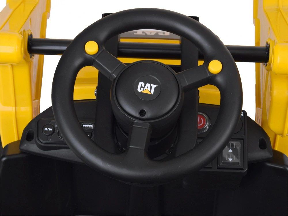 JOKO Elektrický traktor Bager-nakladač CAT, diaľkové ovládanie, otočné sedadlo, žltý