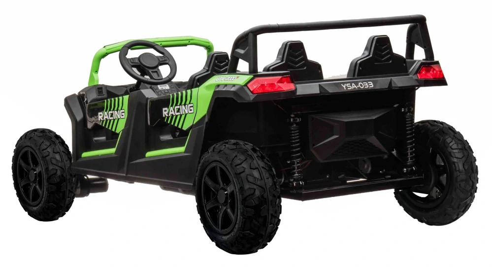 JOKO Elektrické autíčko Buggy ATV RACING UTV2000, 24V/15,6AH Li-ion batéria, Nosnosť 120kg, Nafukovacie kolesá, Kožené sedadlo, Pre 4 deti, zelené