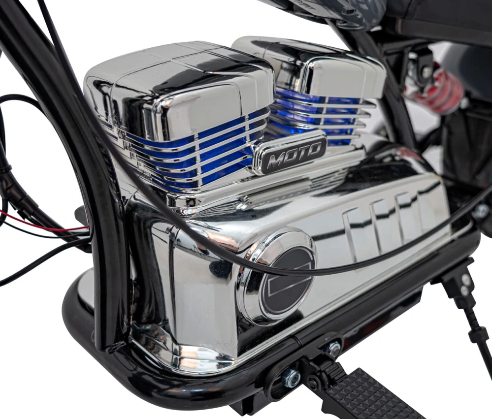 JOKO Elektrická Motorka Chopper Warrior 350W, 36V, nosnosť 80kg, Nafukovacie kolesá, kožené sedadlo, sivá