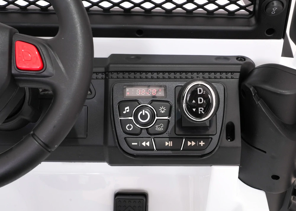 JOKO Elektrické autíčko Jeep BEAST 4x4, kožené sedadlo, penové kolesá, Funkcia Hojdania, Nosnosť 50kg, FM rádio, biele