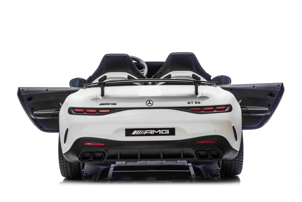 JOKO Mercedes Benz GT63 AMG 4x200W, Dvojmiestne Kožené sedadlo, nosnosť 90kg, penové kolesá, biele