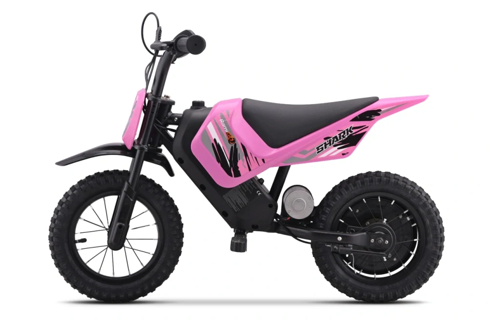 RAMIGO Elektrická Motorka SHARK 150W 24V Li-ion, rýchlosť 15 km/h, nafukovacie kolesá, nosnosť 40kg, ružová
